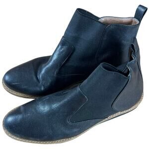 Adam Tucker Boots Mens Size 8.5 Black Leather Chelsea APOLLO Lined Slip On Ankle